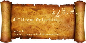 Ölbaum Arisztid névjegykártya